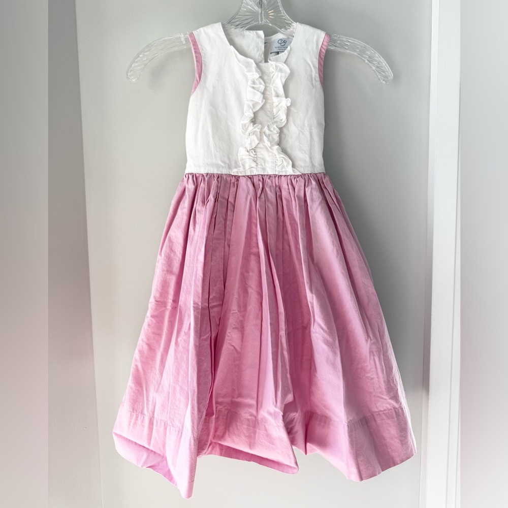 White and Pink Girls Summer Dress